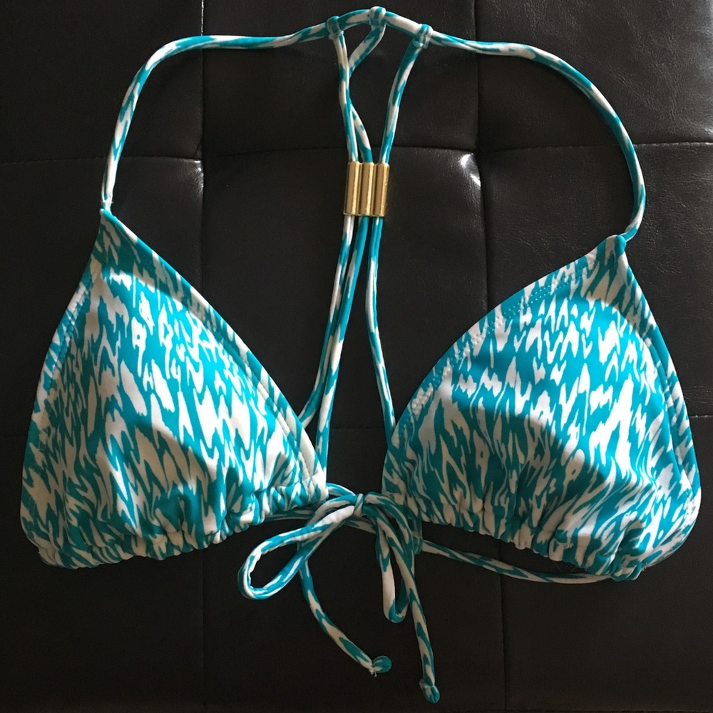 Cute teal and white swimsuit top